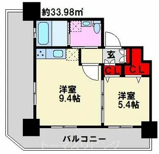No.71オリエントトラストタワー【1101号室】の間取り