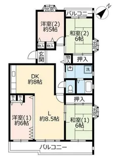 UR平城左京【0200501号室】の間取り