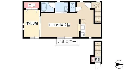 La mer【203号室】の間取り