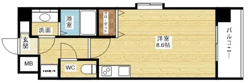 プレサンス神崎川ファインブレス【4階】の間取り
