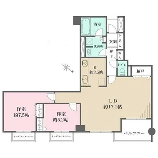 ネオカレント芦屋【3階】の間取り