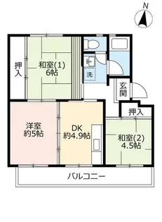 UR中宮第三【0420404号室】の間取り