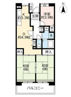 URアーバンラフレ志賀【0110603号室】の間取り