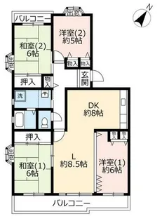 UR平城左京【0130406号室】の間取り