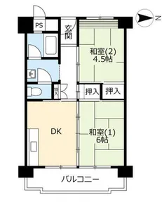 UR鶴山台【0020401号室】の間取り