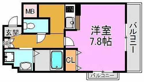カーサエスパシオ【8階】の間取り