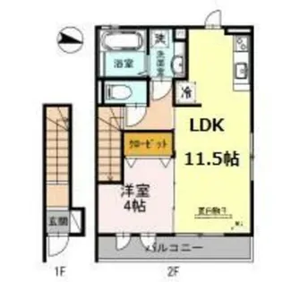 兵庫県宝塚市鹿塩1丁目【アパート】の間取り