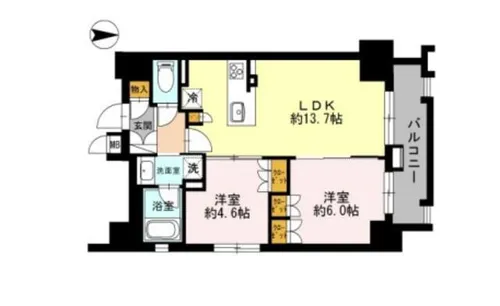 リヴァーク四条烏丸【9階】の間取り