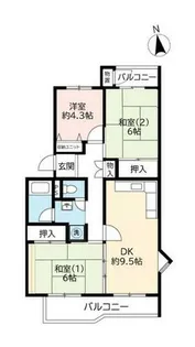 UR中山五月台【0070301号室】の間取り