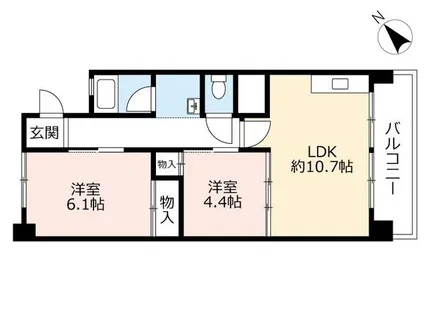 2LDKの間取り画像