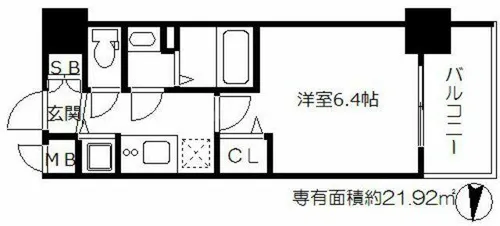 プレサンス天神橋スカイル【12階】の間取り