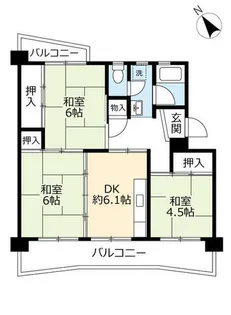 UR中山五月台【0200502号室】の間取り