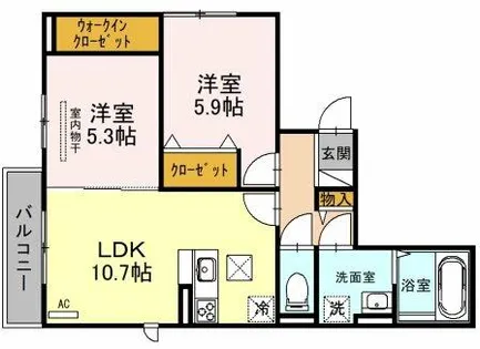 コーシェリ・アイ【1階】の間取り
