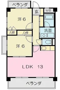 グラシャスベル広幡【2階】の間取り