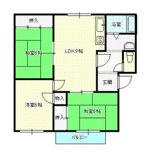 カルチェ東香里【1階】の間取り