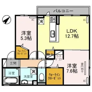 メゾンドゥボヌール【1階】の間取り