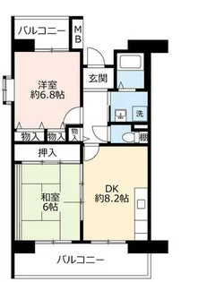UR香里ヶ丘みずき街【0080607号室】の間取り