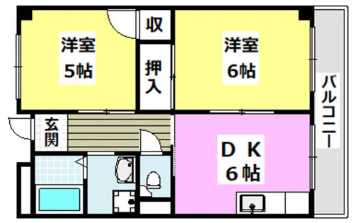 原田マンション【208号室】の間取り