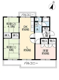 UR中山五月台【0140501号室】の間取り