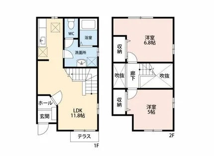 愛知県額田郡幸田町大字菱池字源田【タウンハウス】の間取り