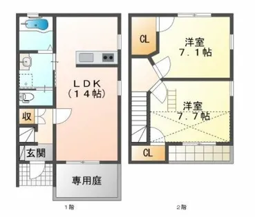 Line Ark C棟【1号室】の間取り