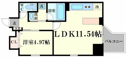 プレジオ本町【6階】の間取り