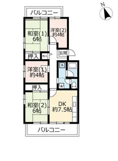 URグリーンタウン槇島【2040104号室】の間取り