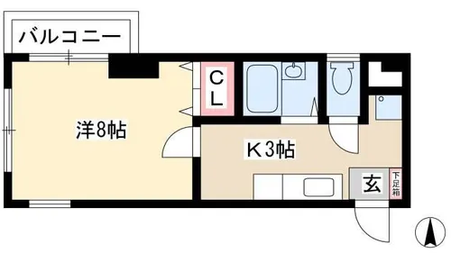 WEST COAST【301号室】の間取り