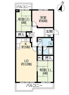 UR名谷公園前【3630102号室】の間取り