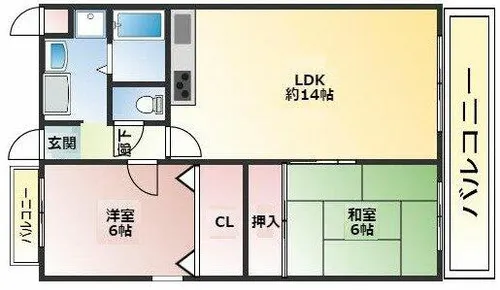 オーシャンビュー江井ヶ島【301号室】の間取り