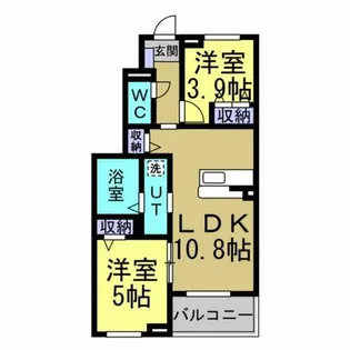 ラ ヴァーグ ウエスト【1階】の間取り