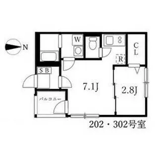 エトワール大曽根【202号室】の間取り