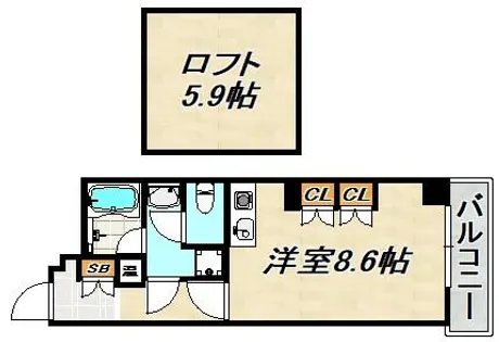 Badge新長田【5階】の間取り