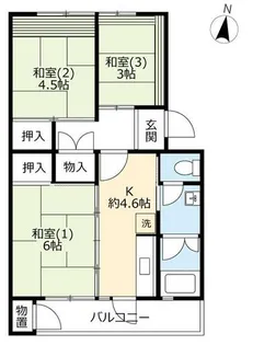 UR新多聞【1660105号室】の間取り