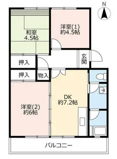 UR洛西新林【0180101号室】の間取り