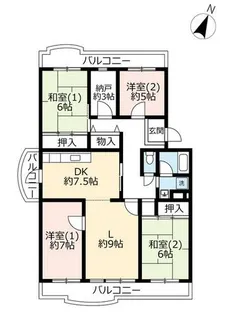UR洛西竹の里【0060504号室】の間取り
