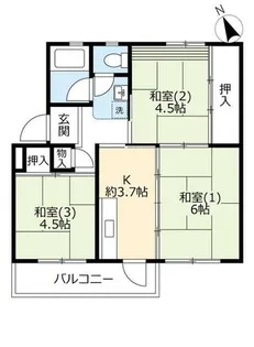 UR新多聞【1750205号室】の間取り