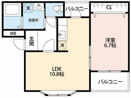 カーサ西真伝【2階】の間取り