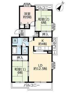 UR平城左京【0150401号室】の間取り