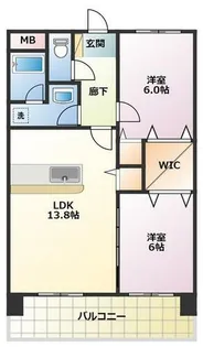 エイトレジデンス筑後野町【201号室】の間取り