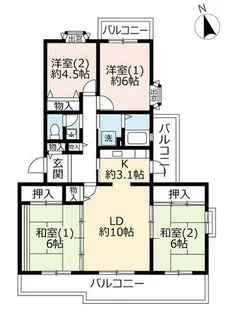 URいぶき野三丁目【0070401号室】の間取り