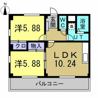 ヒルトップハイツ【2階】の間取り