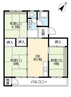 UR中登美第三【E240202号室】の間取り