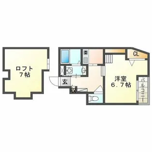 1Kの間取り画像