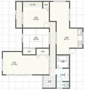 福岡県北九州市八幡東区大宮町【一戸建】の間取り