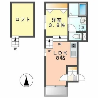 愛知県名古屋市西区上名古屋1丁目【アパート】の間取り