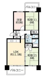 UR泉北鴨谷台3丁【0060605号室】の間取り