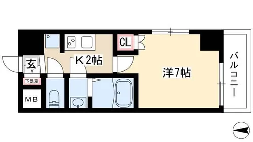 リヴシティ栄弐番館【0408号室】の間取り