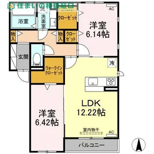 愛知県岡崎市竜美南4丁目【アパート】の間取り