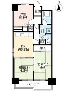 UR玉串西【0050801号室】の間取り